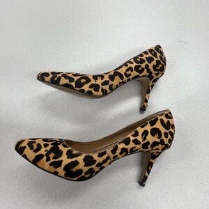 INC International Concepts Leopard Print Pointed Toe Pumps - Tan & Black
